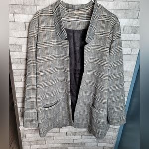 Soft Surroundings Size XL Blazer Houndstooth Plaid